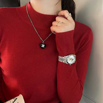 Turtleneck Sweater Women Fashion 2026 New Stretch Tops Women Knitted Pullovers Long Sleeve Bottoming Knitted Sweater